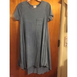 Blue Acid/Stone Wash LulaRoe Carly T-Shirt Dress